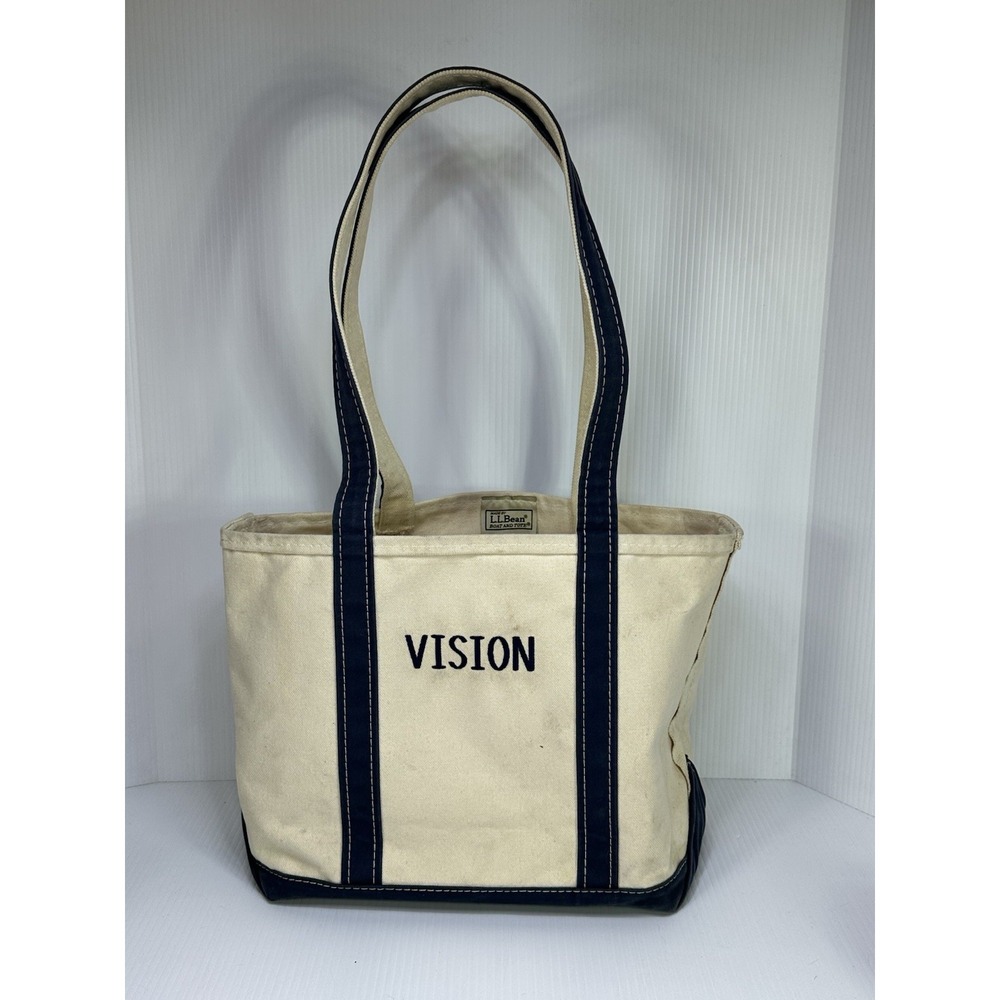 Vintage LL Bean Boat and Tote VISION Navy Cream